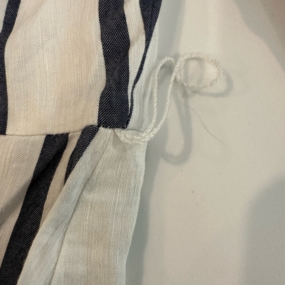 Zara Woman Linen Blend Long Maxi Shirt Dress Vertical  Stripes XL NWOT - Picture 8 of 11